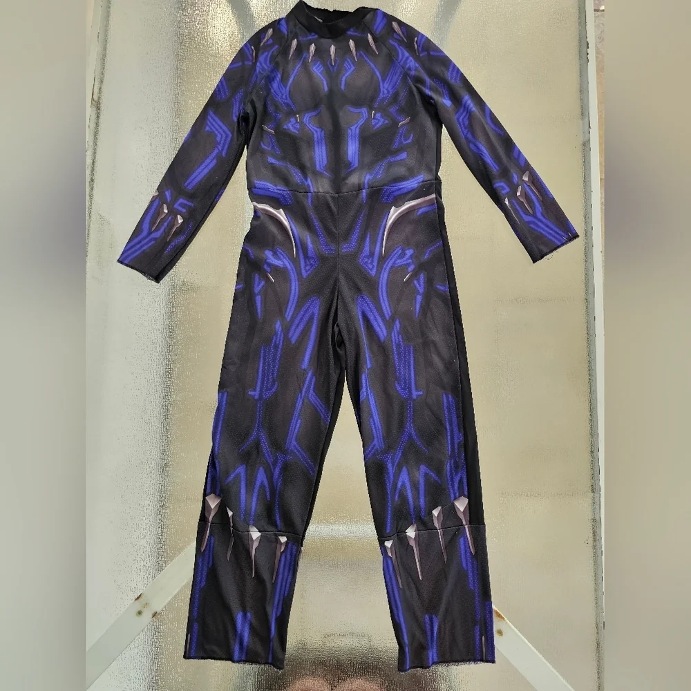 Marvel Black Panther Costume Kids 8-10 Mask Suit Avengers Hero Cosplay Halloween